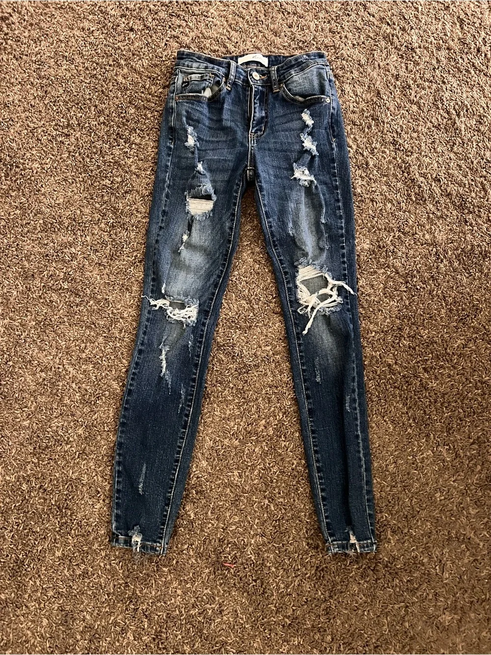 KanCan Dark Blue Distressed Skinny Jeans